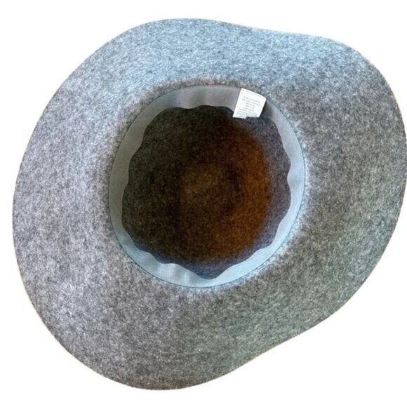 Halogen Wide Brim Felt Hat Wool Black Gray One Sized Pre Owned - Picture 3 of 5